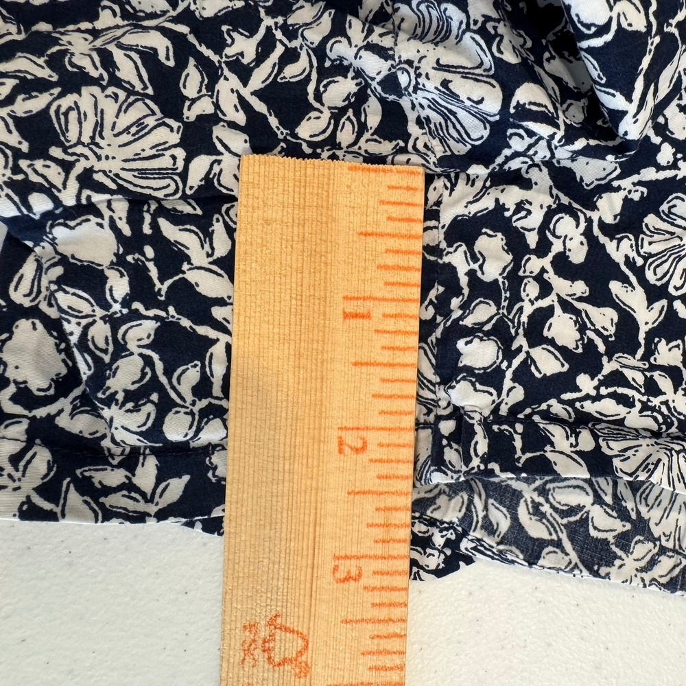 Vineyard Vines Navy Blue White Floral Cotton Elastic Waist Pull On Shorts L - Picture 6 of 7